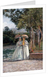 Promenade in a Garden by Silvestro Lega