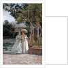 Promenade in a Garden by Silvestro Lega