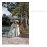 Promenade in a Garden by Silvestro Lega
