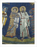 Mosiac of Praxedes and St Paul in Basilica di Santa Prassede by Anonymous