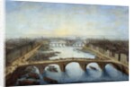 Panoramic view of Paris over the Pont Royal by Charles Grevenbroeck