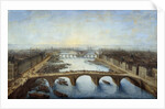 Panoramic view of Paris over the Pont Royal by Charles Grevenbroeck