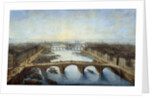 Panoramic view of Paris over the Pont Royal by Charles Grevenbroeck