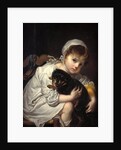 Girl with a Small Dog by Jean-Baptiste Greuze