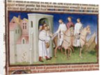 Niccolo, Matteo and Marco Polo say goodbye to their familiy at the city gate of Venice by Anonymous