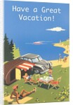 Family Camping by Ocean, Have a Great Vacation by Anonymous