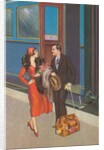 Twenties Couple on Train Platform by Anonymous