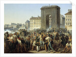Fight at the Porte Saint Denis, 28 July 1830 by Hippolyte Lecomte