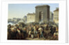 Fight at the Porte Saint Denis, 28 July 1830 by Hippolyte Lecomte