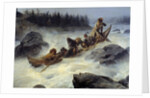 The Duke of Orleans riding dawn the great rapid Eijampaika by Francois Auguste Biard