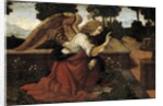 Detail of Gabriel from The Annunciation by Lorenzo di Credi