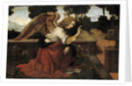 Detail of Gabriel from The Annunciation by Lorenzo di Credi