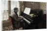Young man playing the piano by Gustave Caillebotte