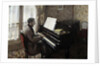 Young man playing the piano by Gustave Caillebotte