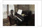 Young man playing the piano by Gustave Caillebotte