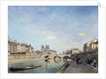 View of the banks of the Seine and Notre Dame Cathedral in Paris by Johan Barthold Jongkind
