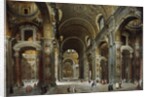 Melchior de Polignac visiting St. Peter's Basilica in Rome by Giovanni Paolo Pannini