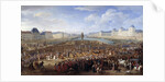 King Louis XIV in triumphal carriage crossing the Pont Neuf in Paris by Adam Frans van der Meulen