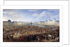 King Louis XIV in triumphal carriage crossing the Pont Neuf in Paris by Adam Frans van der Meulen