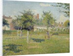 Woman in a Meadow at Eragny by Camille Pissarro