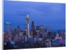 Night View of Seattle Skyline with Christmas Tree on the Space Needle by Anonymous
