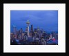 Night View of Seattle Skyline with Christmas Tree on the Space Needle by Anonymous