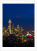 Night View of Seattle Skyline with Christmas Tree on the Space Needle by Anonymous