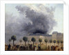 View of the fire at the Opera, Paris, 1781- by Hubert Robert