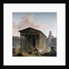 The Maison Carree, the Amphitheater and the Tour Magne in Nimes by Hubert Rober