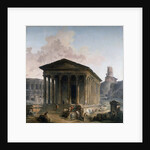 The Maison Carree, the Amphitheater and the Tour Magne in Nimes by Hubert Rober