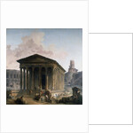 The Maison Carree, the Amphitheater and the Tour Magne in Nimes by Hubert Rober