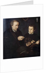 Portrait of Johann Neudorfer The Elder and his son by Anonymous