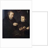 Portrait of Johann Neudorfer The Elder and his son by Anonymous