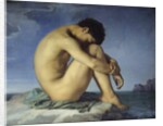 Nude Youth Sitting by the Sea by Hippolyte Flandrin