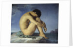 Nude Youth Sitting by the Sea by Hippolyte Flandrin