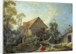The Mill. A woman washing clothes in the stream by Francois Boucher