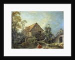 The Mill. A woman washing clothes in the stream by Francois Boucher