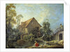 The Mill. A woman washing clothes in the stream by Francois Boucher