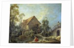 The Mill. A woman washing clothes in the stream by Francois Boucher