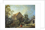 The Mill. A woman washing clothes in the stream by Francois Boucher