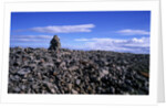 Stacked rock sculpture among rocky coastline. by Anonymous
