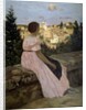 The pink dress or View of Castelnau-le-Lez by Jean Frederic Bazille