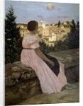 The pink dress or View of Castelnau-le-Lez by Jean Frederic Bazille