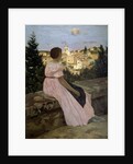 The pink dress or View of Castelnau-le-Lez by Jean Frederic Bazille