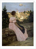 The pink dress or View of Castelnau-le-Lez by Jean Frederic Bazille