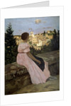The pink dress or View of Castelnau-le-Lez by Jean Frederic Bazille