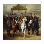 Louis-Philippe and his five sons leaving Versailles Castle by Horace Vernet