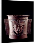 Funeral urn decorated with a human face by Anonymous