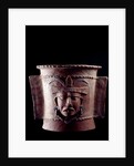 Funeral urn decorated with a human face by Anonymous