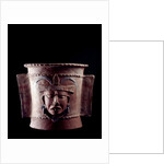 Funeral urn decorated with a human face by Anonymous
